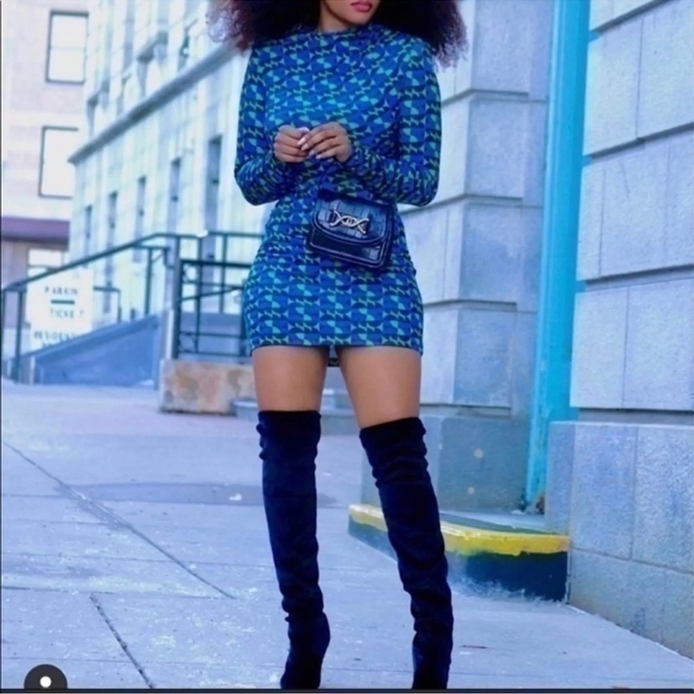 Zara Blue and Green Mini Dress